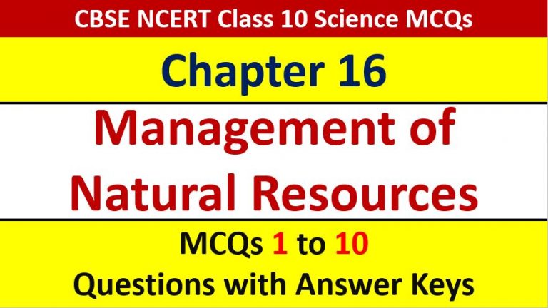 Our Environment CBSE Class 10 Science MCQ Questions Answer Keys